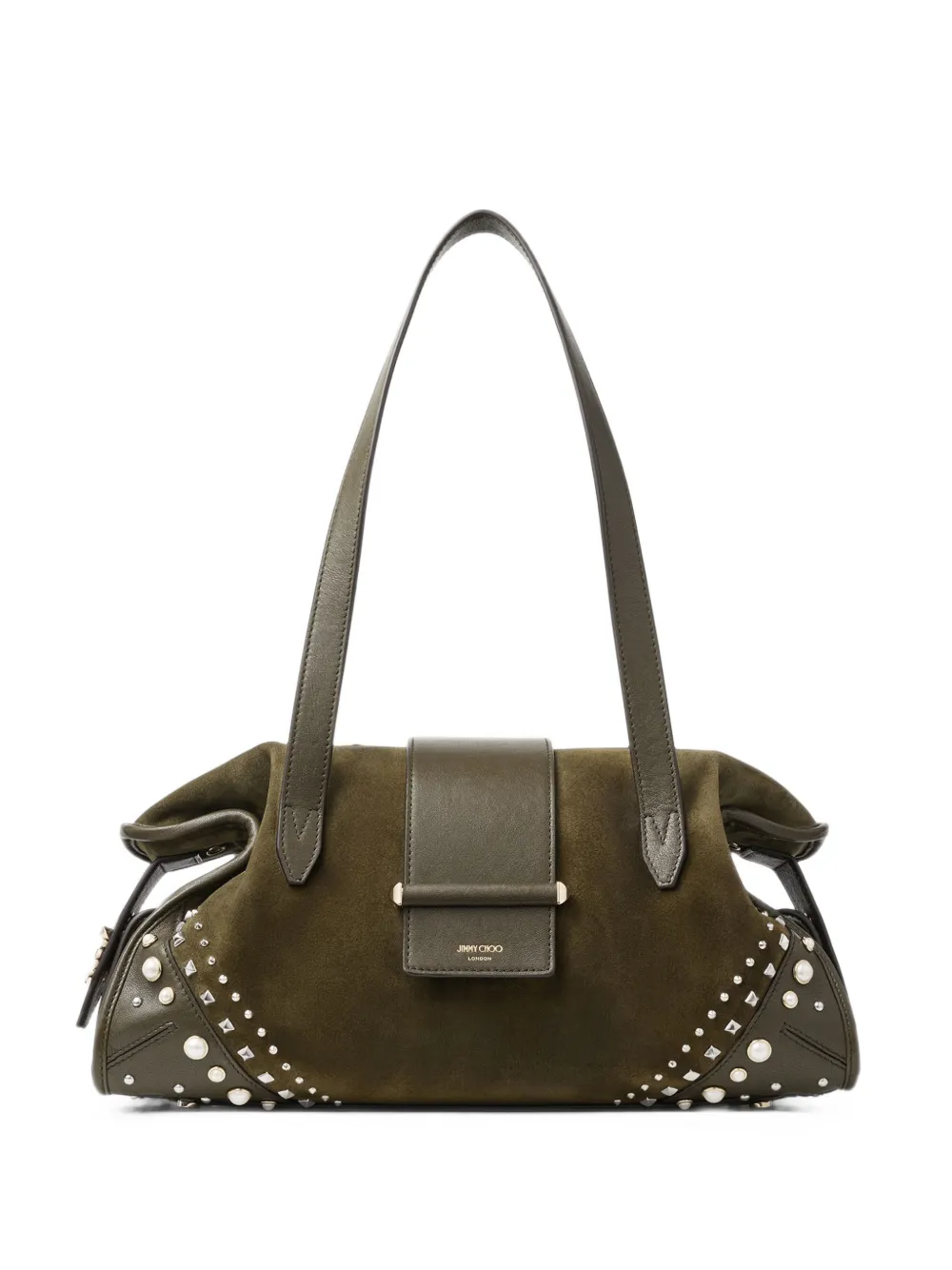 Jimmy Choo Bar Holdall medium Filo stud-embellished tote bag Groen