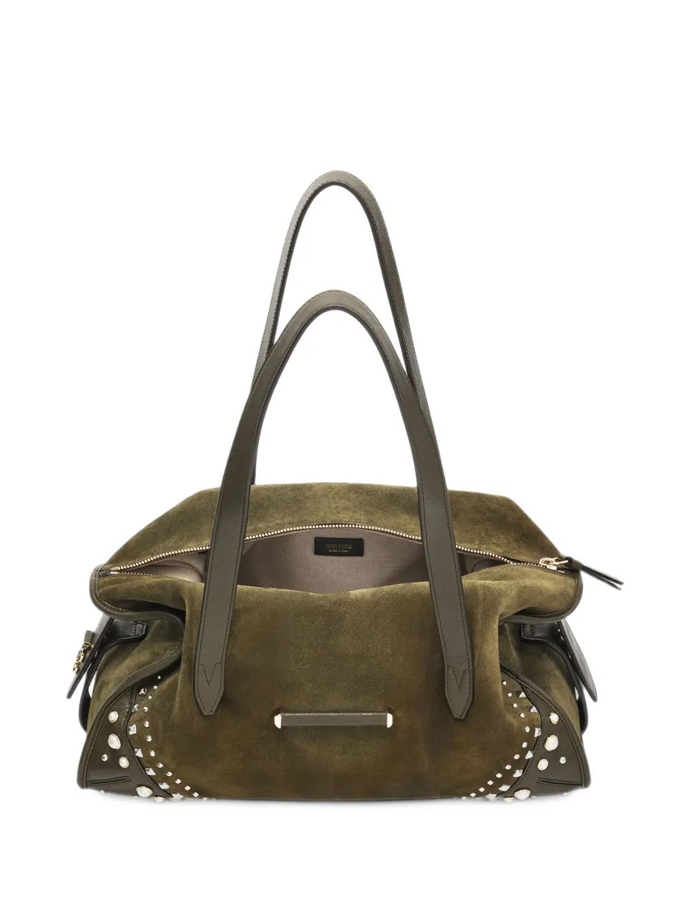 Jimmy Choo Bar Holdall medium Filo stud-embellished tote bag Groen