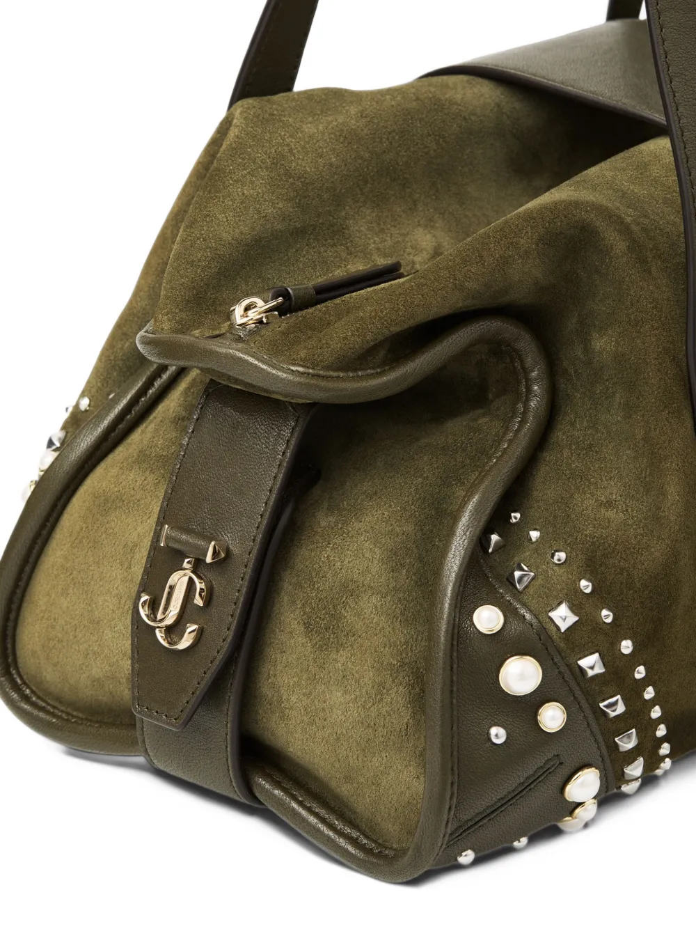 Jimmy Choo Bar Holdall medium Filo stud-embellished tote bag Groen