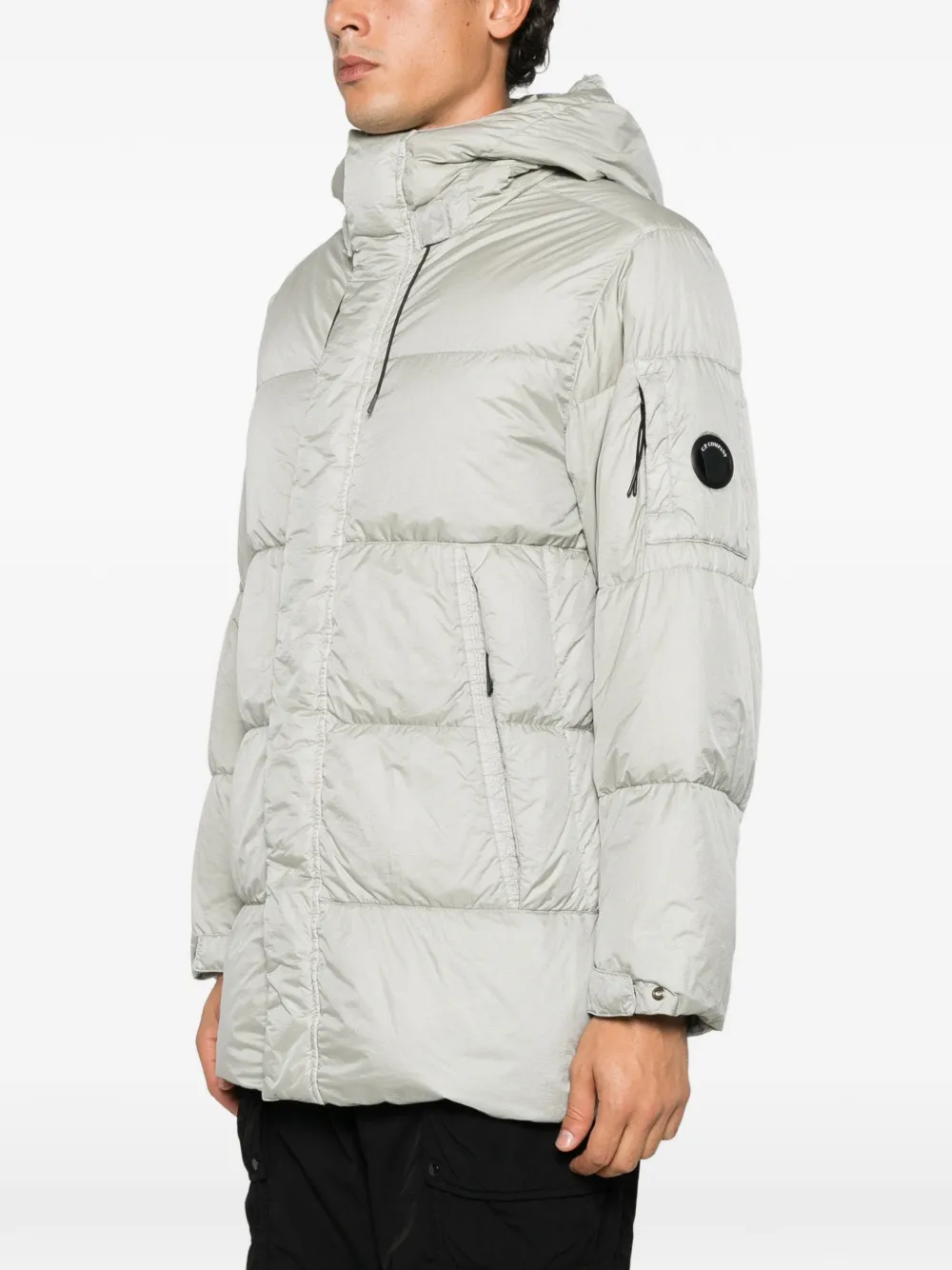 C.P. Company hooded quilted jacket Grijs