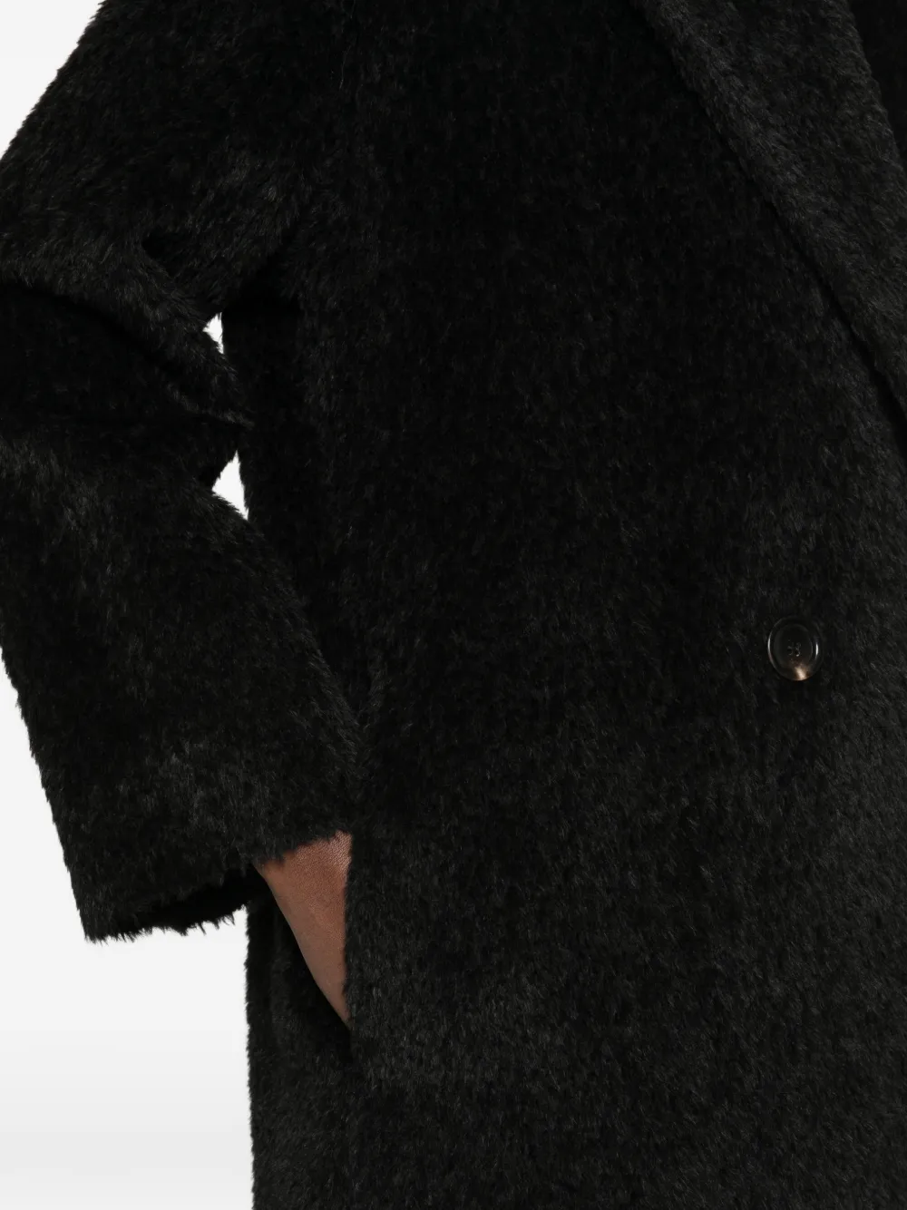 Max Mara Turbano double-breasted Teddy coat Zwart