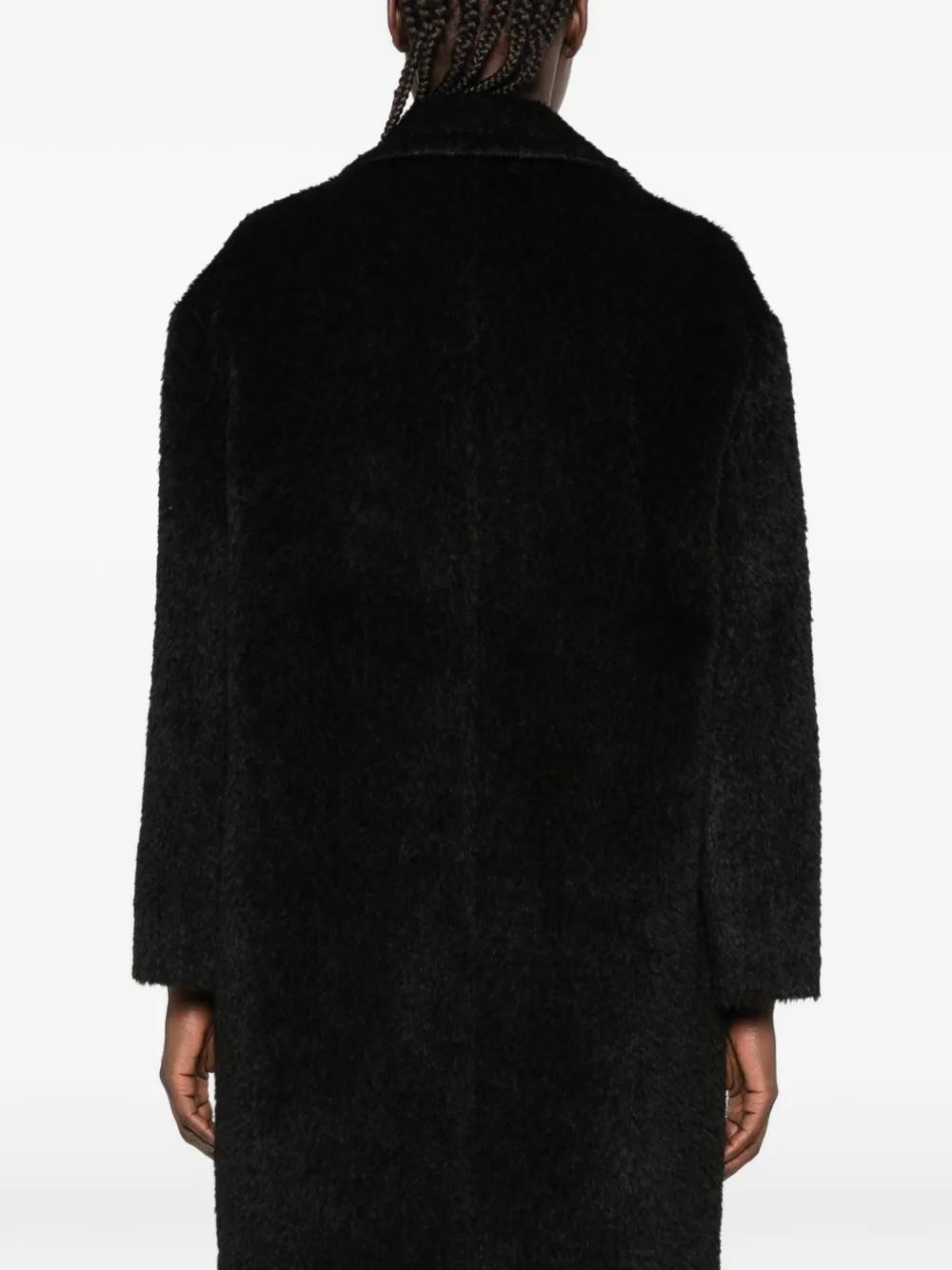 Max Mara Turbano double-breasted Teddy coat Zwart