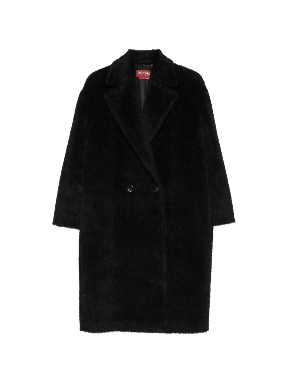 Max Mara Turbano double-breasted Teddy coat - Schwarz