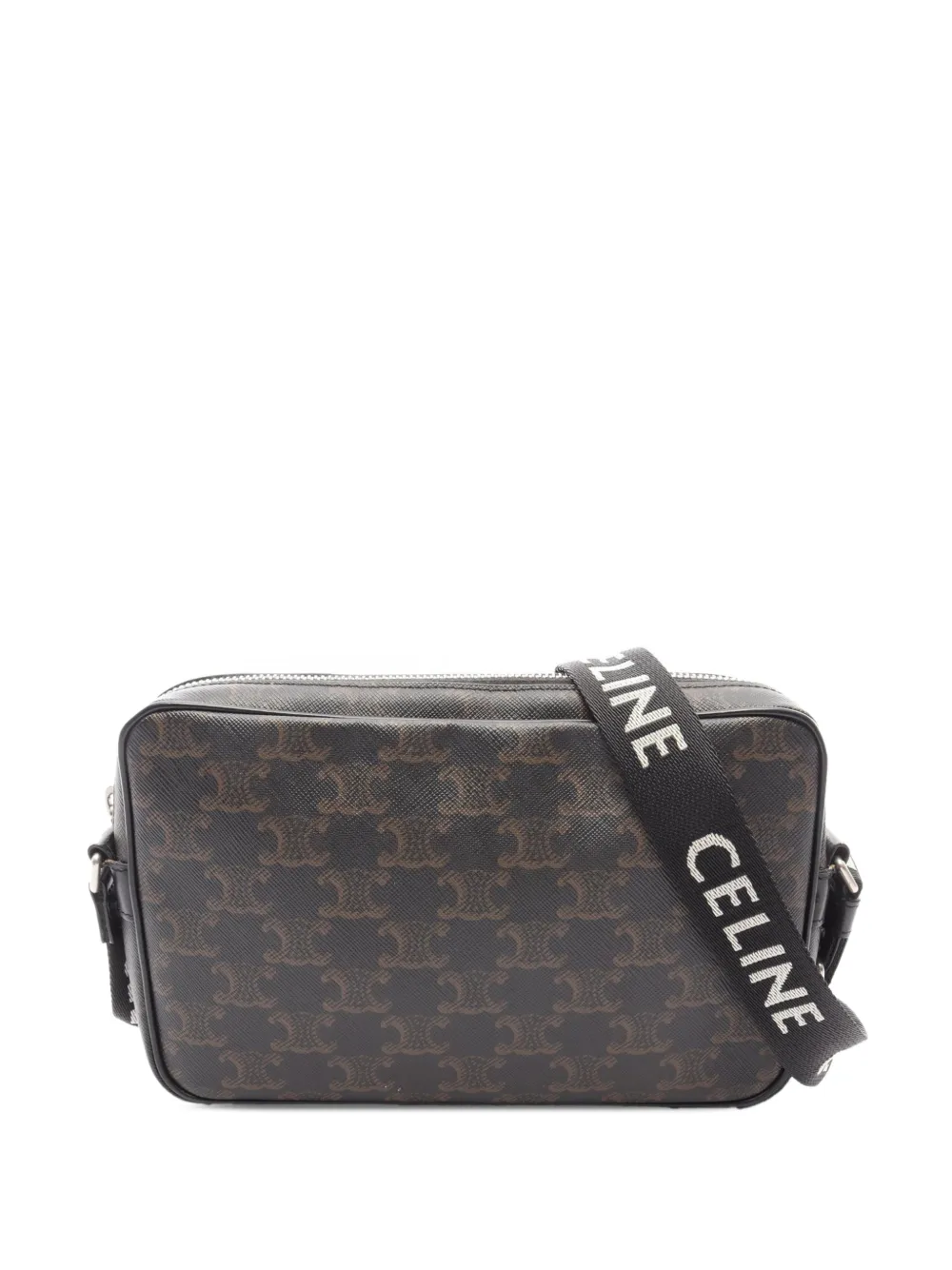 Celine Pre-Owned 2000-2026 Medium Triomphe Coated Canvas Messenger Bag crossbody bag - Schwarz