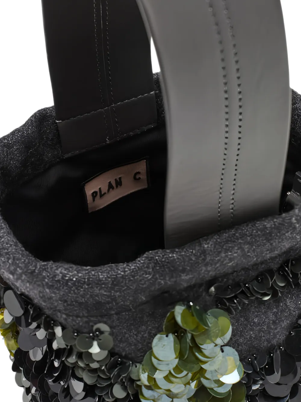 Plan C sequin-embellished bucket bag Grijs