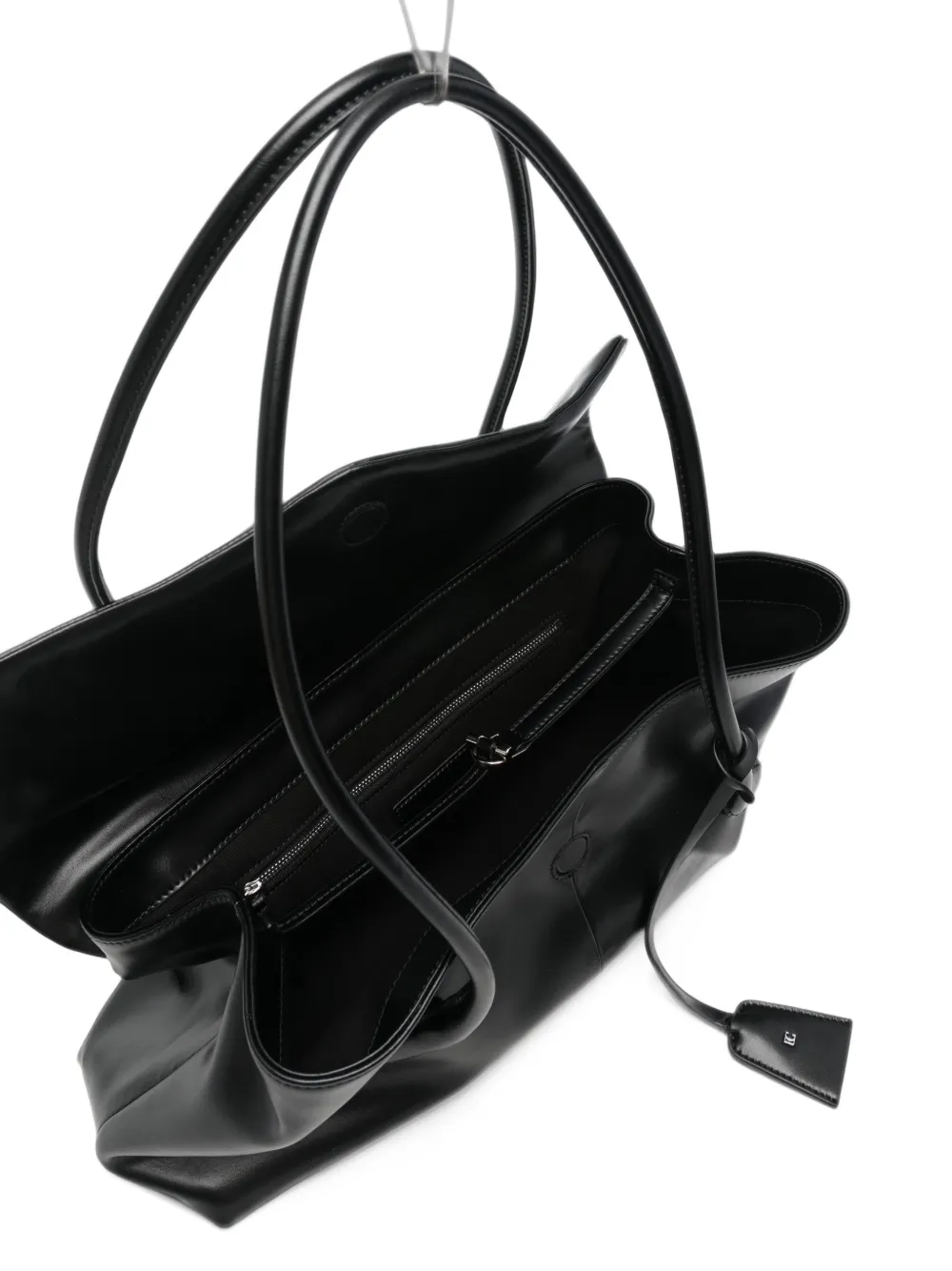 Low Classic mini Haricot Flap leather tote bag Zwart