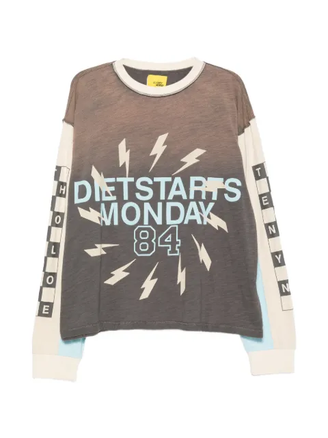 Diet Starts Monday graphic-print panelled long-sleeved T-shirt