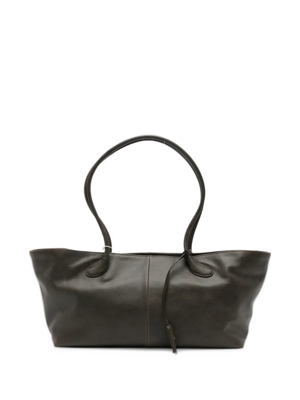 Low Classic leather tote bag - Marrone