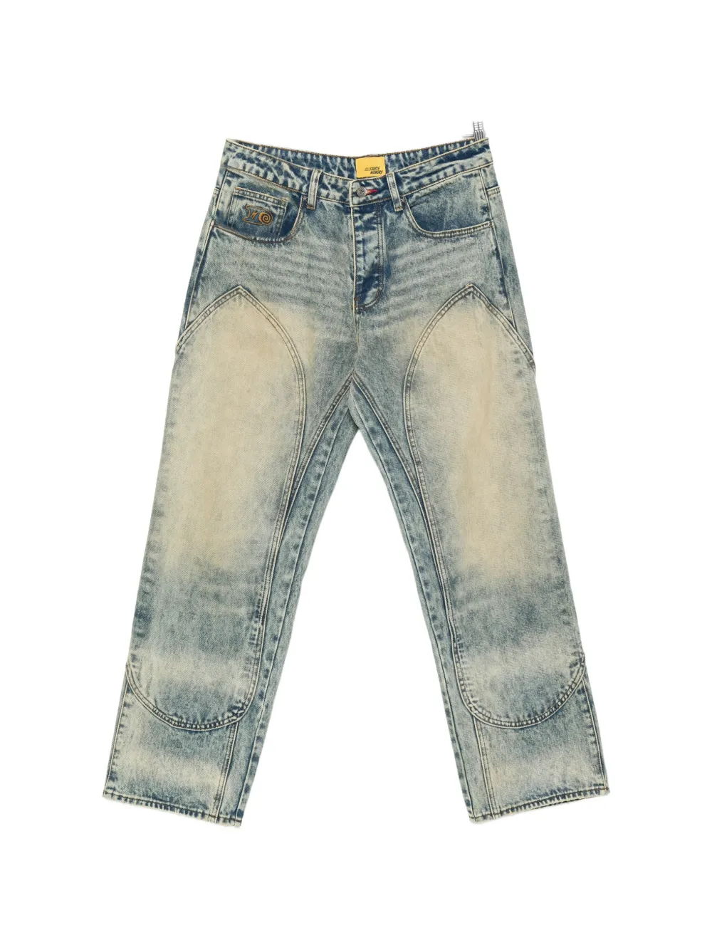 Diet Starts Monday acid-wash lightning-bolt jeans - Blau