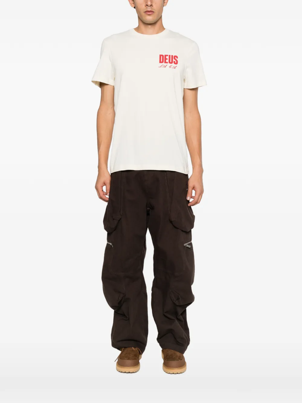 Deus Ex Machina T-shirt met logoprint Beige