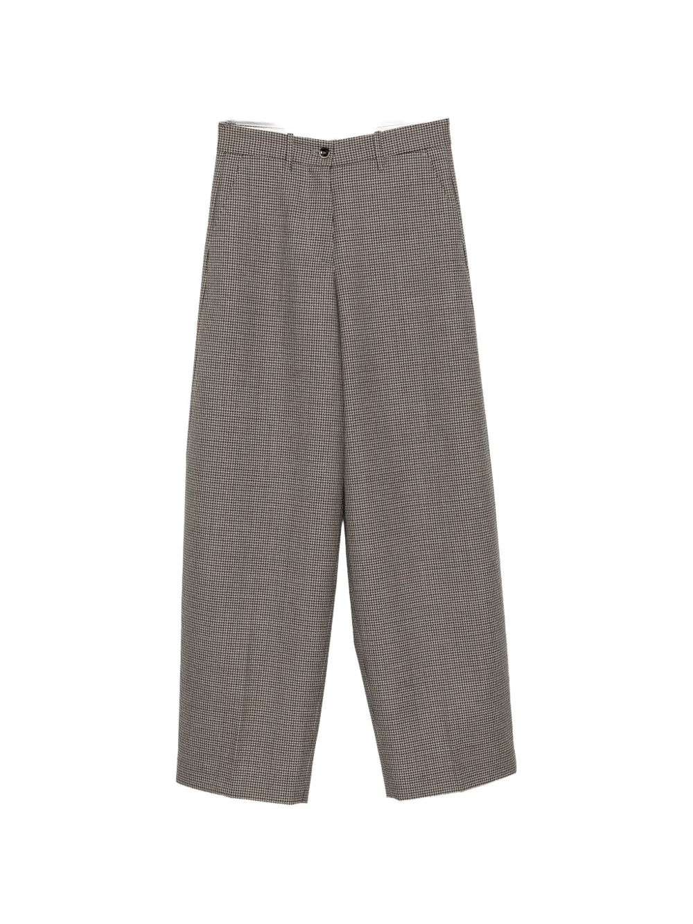 Nine In The Morning houndstooth-pattern wide-leg trousers - Marrone