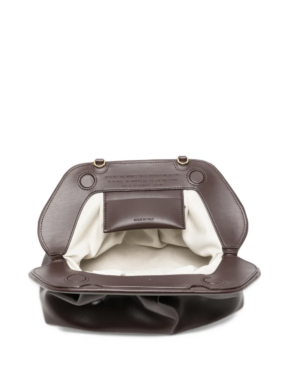 Themoirè Bios ruched clutch bag Bruin