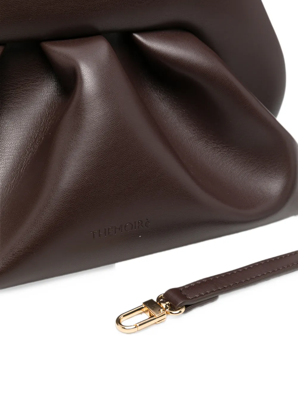 Themoirè Bios ruched clutch bag Bruin
