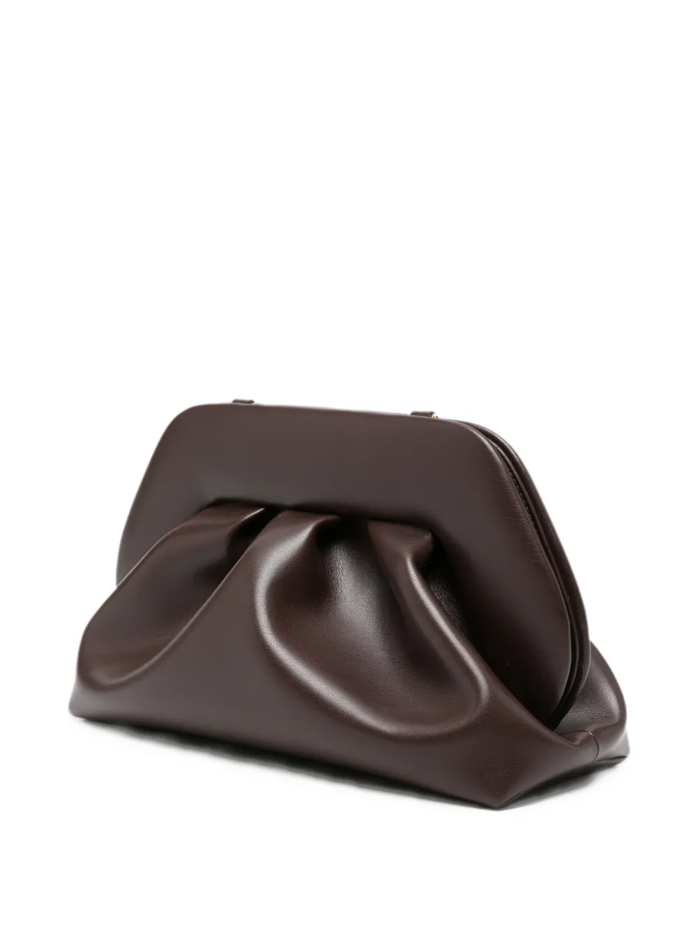 Themoirè Bios ruched clutch bag Bruin