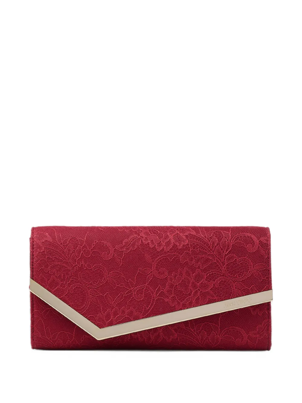 Jimmy Choo Emmie lace clutch bag - Rosso