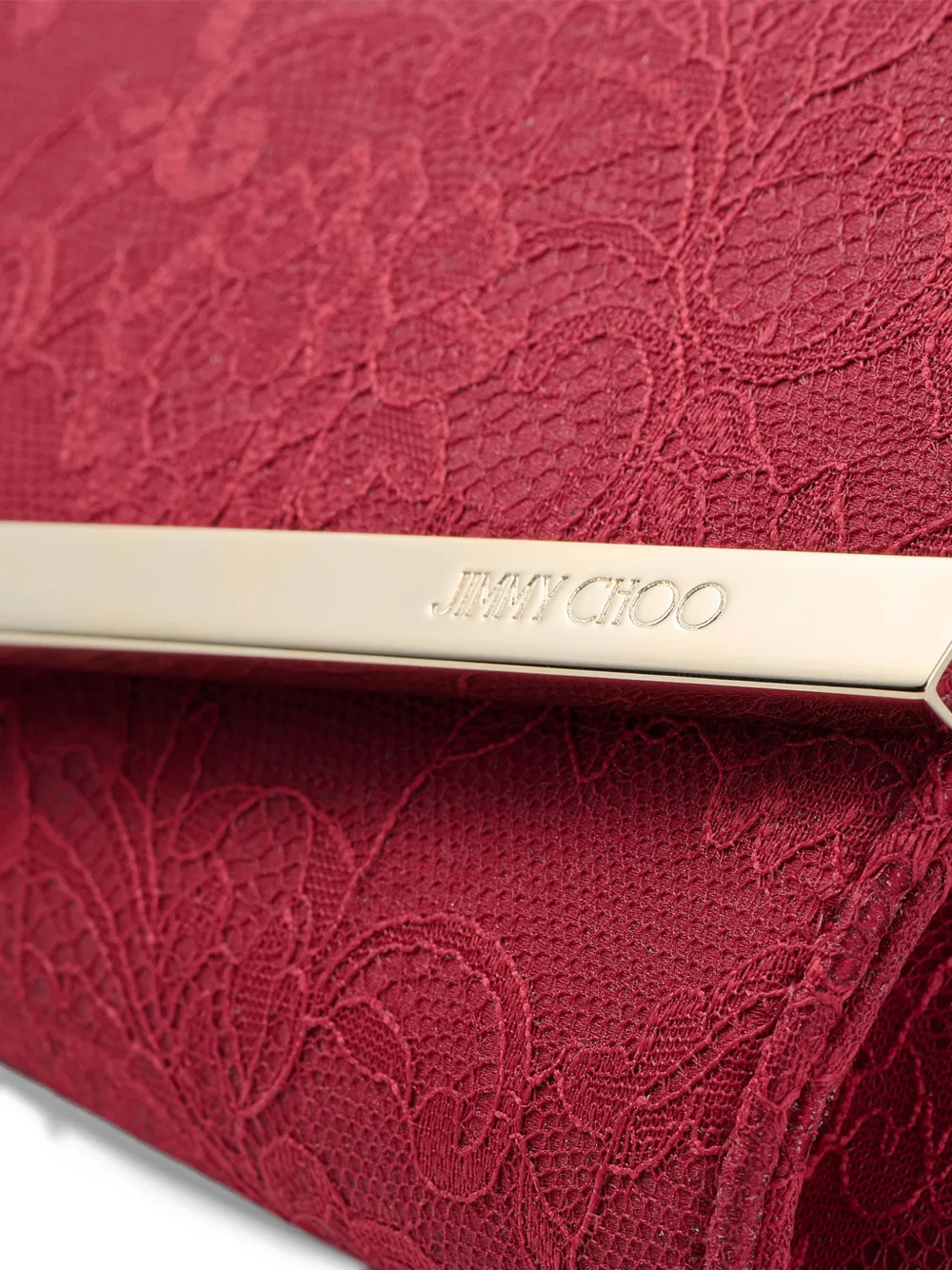 Jimmy Choo Emmie lace clutch bag Rood