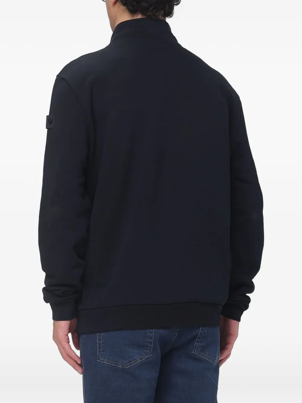 Peuterey quarter-zip logo-patch sweatshirt Zwart
