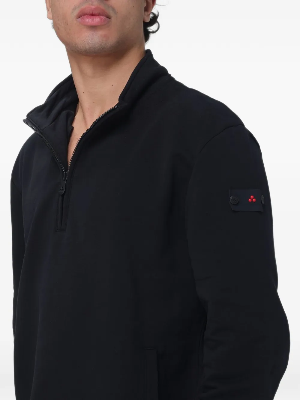 Peuterey quarter-zip logo-patch sweatshirt Zwart