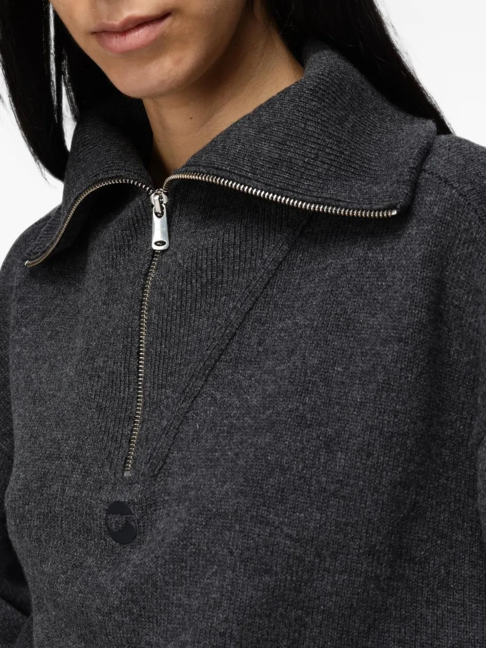 Coperni quarter-zip knitted sweater Grijs