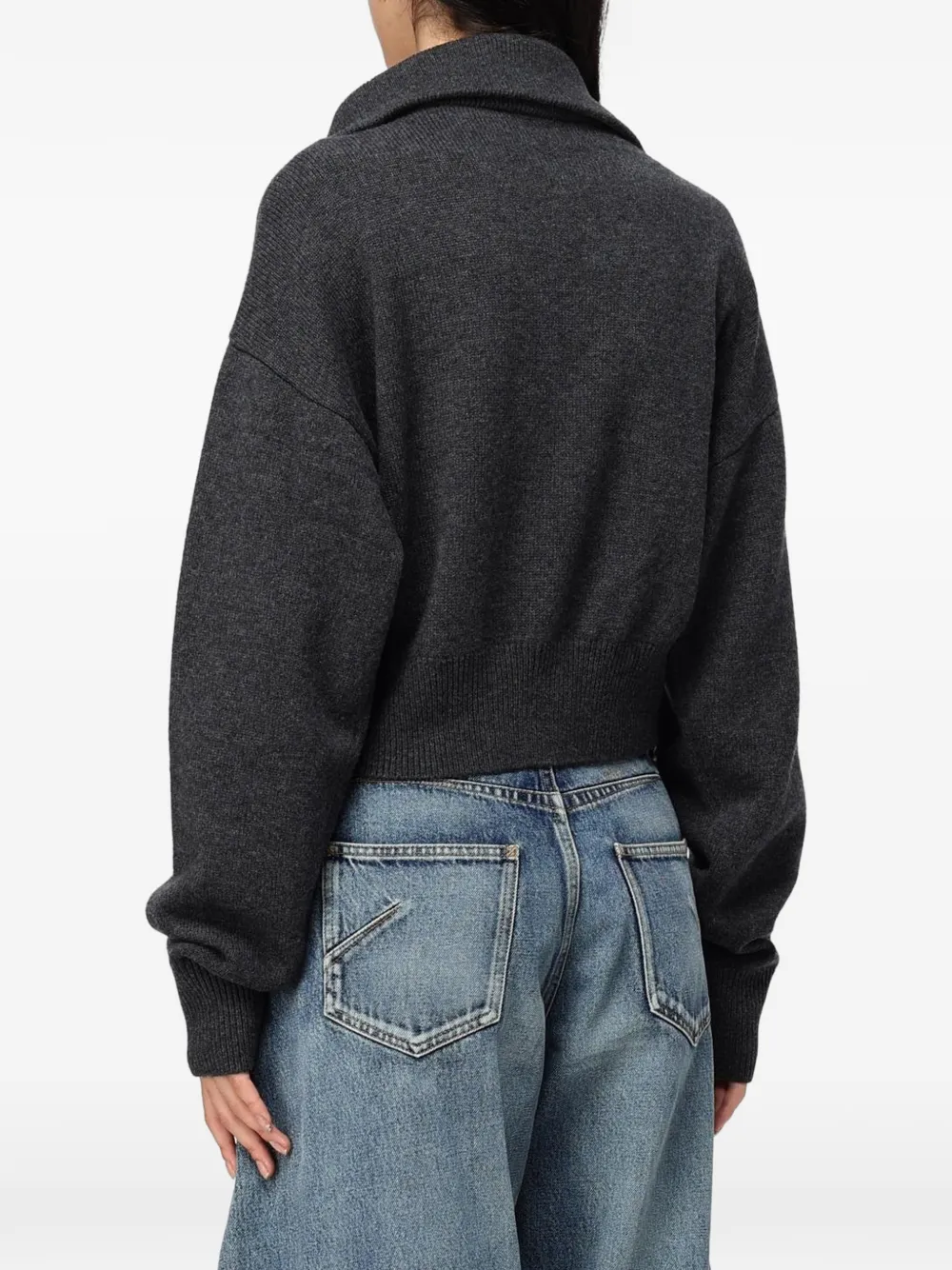 Coperni quarter-zip knitted sweater Grijs