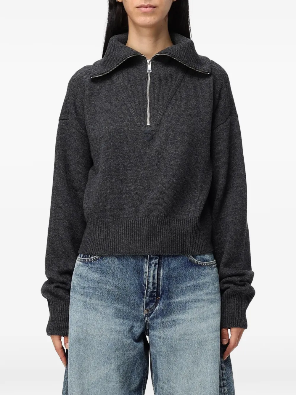 Coperni quarter-zip knitted sweater - Gris Coperni quarter-zip knitted sweater - Gris