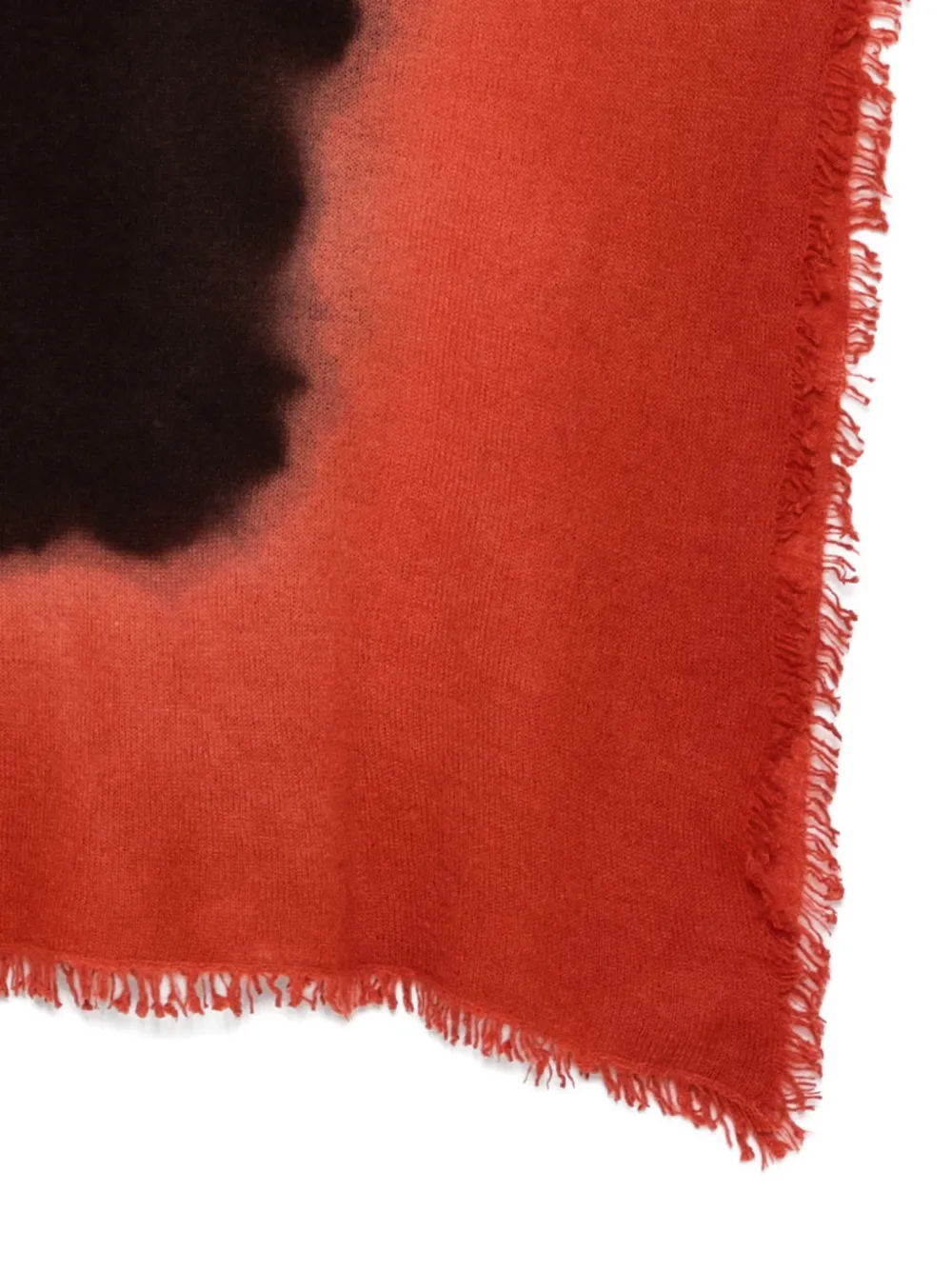 Faliero Sarti dip-dye frayed scarf Rood