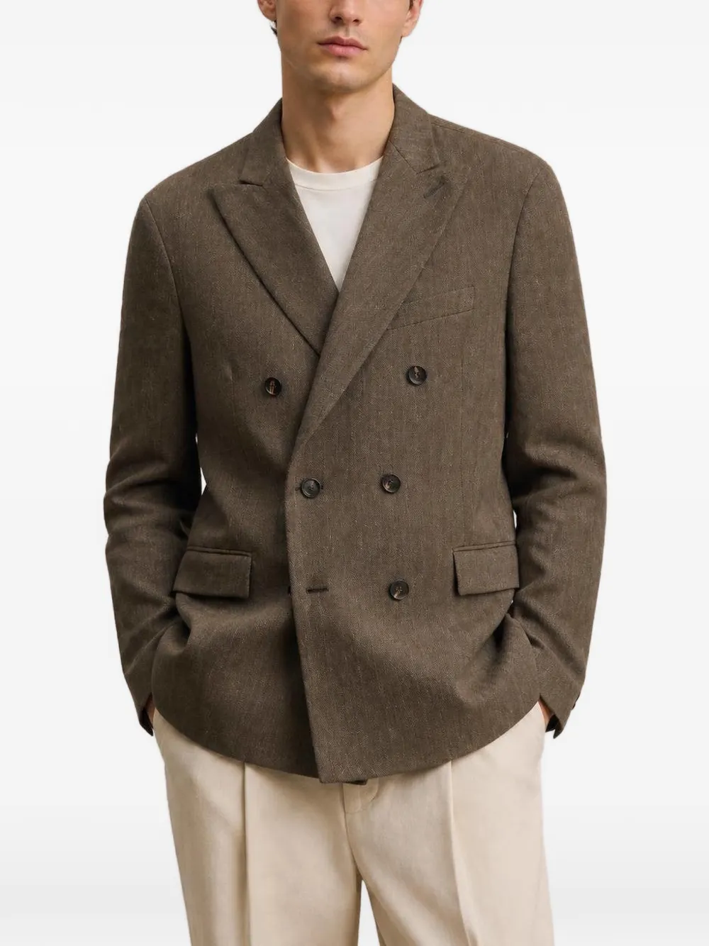RETORI double-breasted blazer Bruin