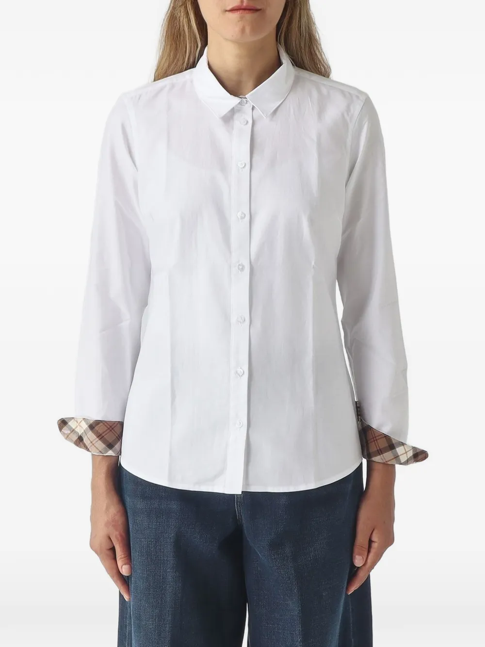 Barbour check-trim shirt - Weiß