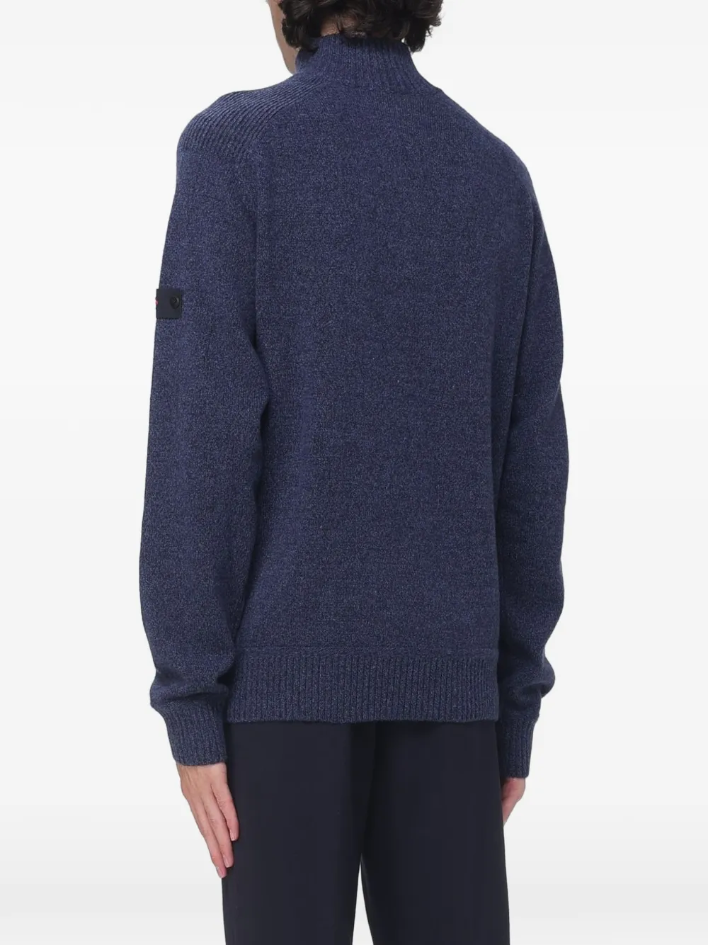 Peuterey half-zip logo-patch sweater Blauw