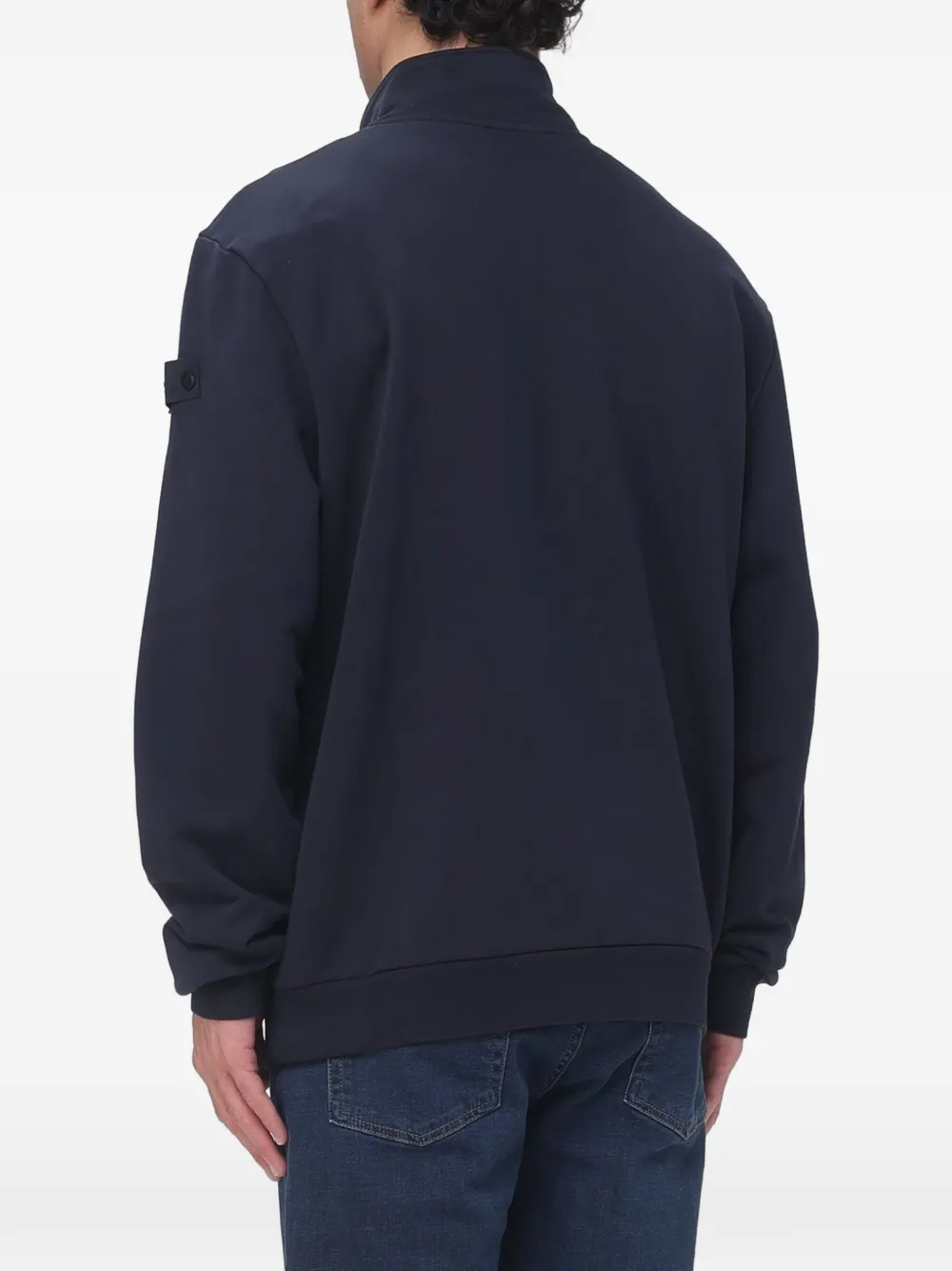 Peuterey quarter-zip logo-patch sweatshirt Blauw