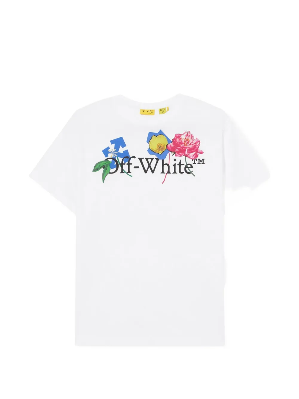 Off-White Kids logo-print floral-motif T-shirt - Bianco
