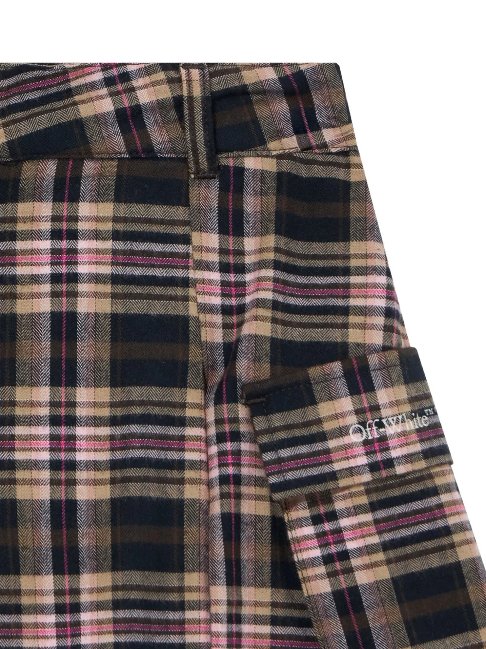 Off-White Kids check flannel skirt Zwart