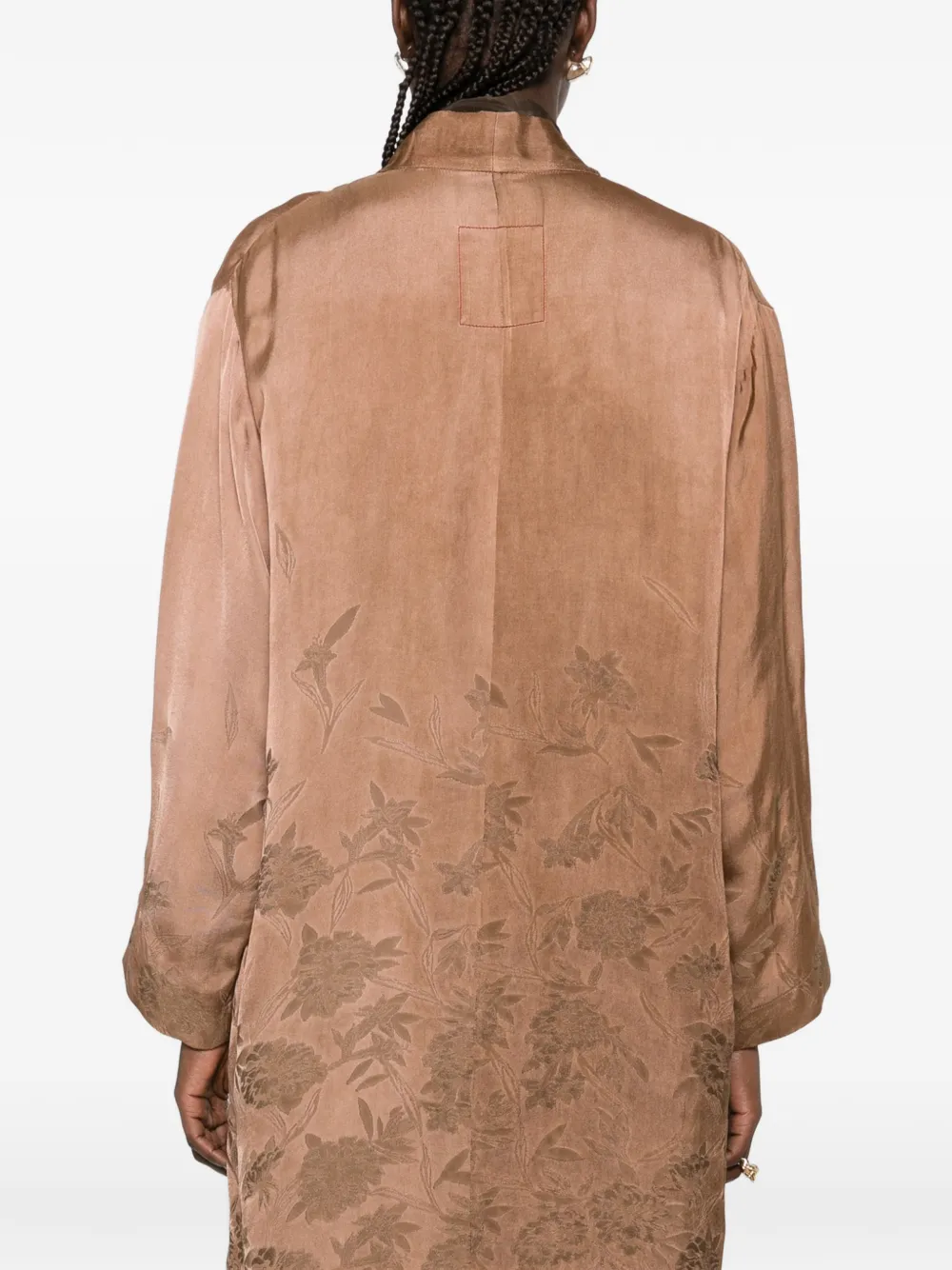 Uma Wang floral-jacquard wrap coat Bruin