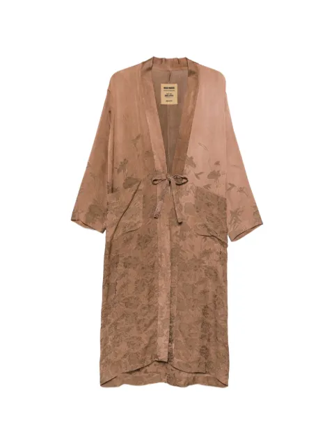 Uma Wang floral-jacquard wrap coat