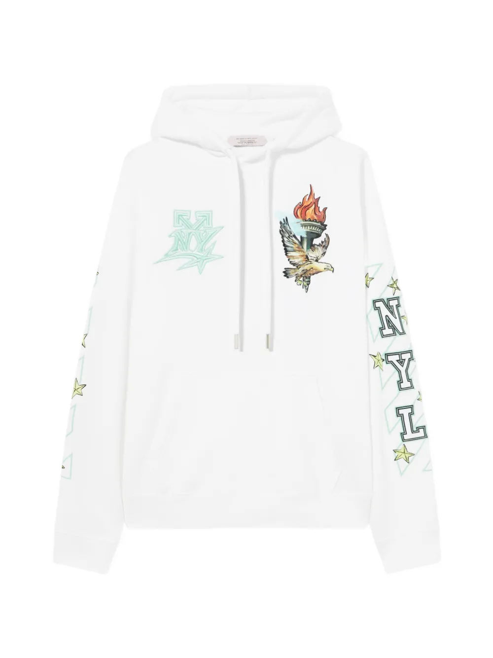 Off-White graphic-print drawstring hoodie - Weiß
