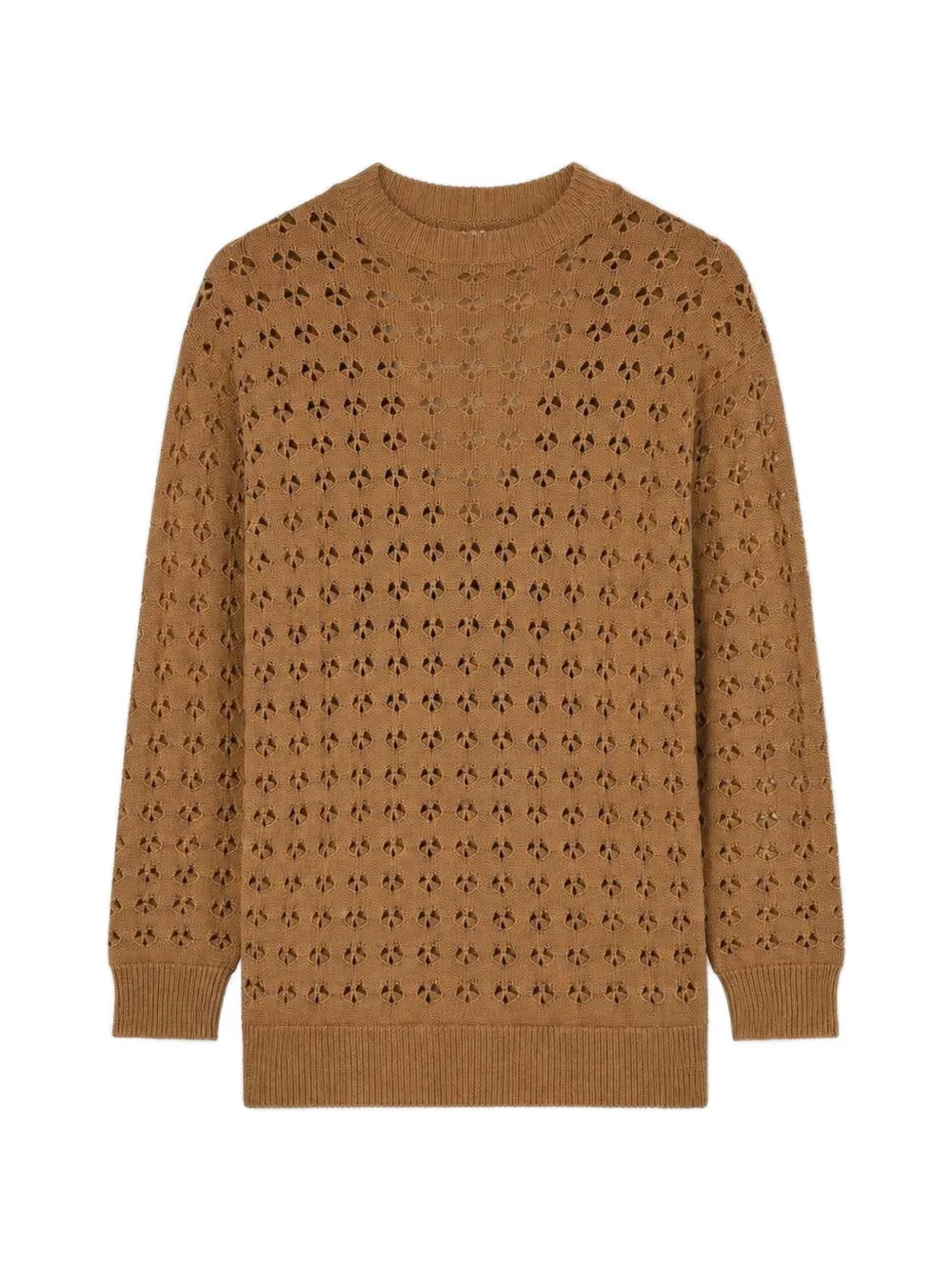 RETORI openwork-stitch V-neck cardigan Bruin