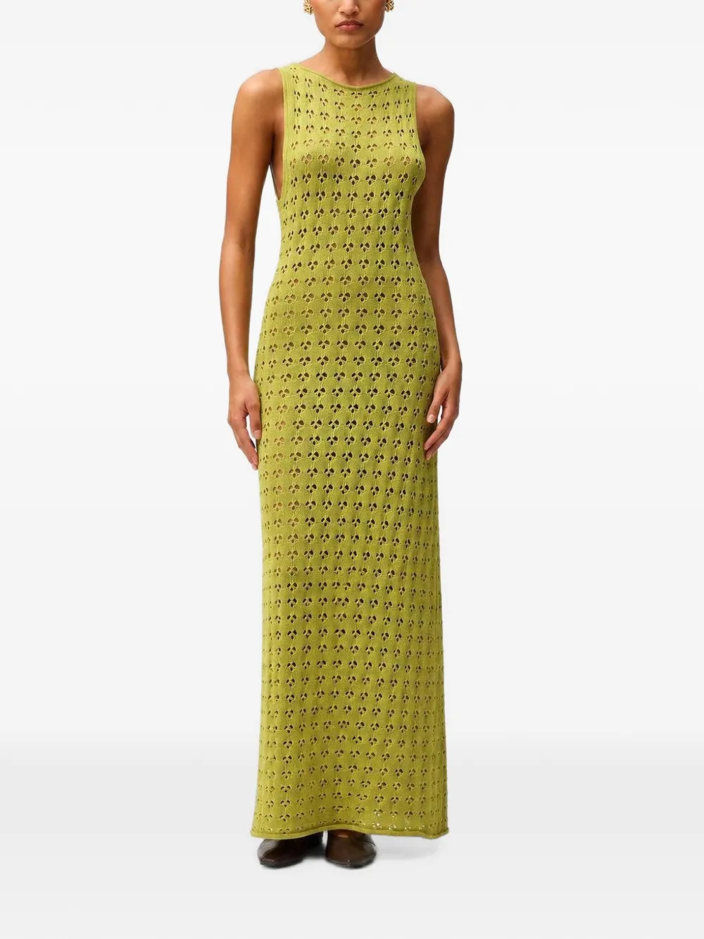 RETORI openwork-knit maxi dress Groen