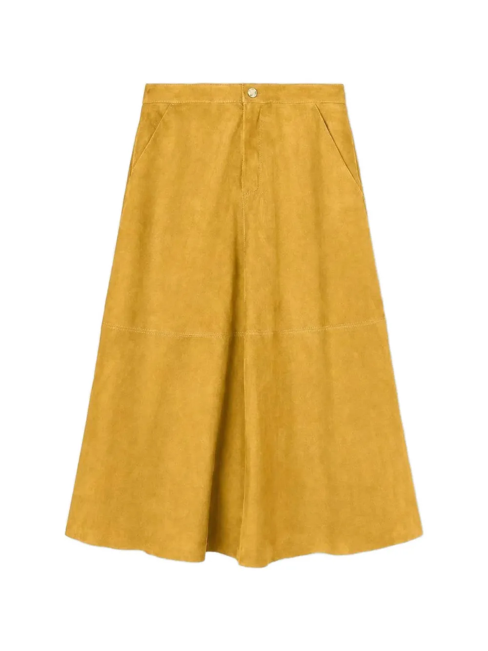 RETORI suede-leather midi skirt Geel
