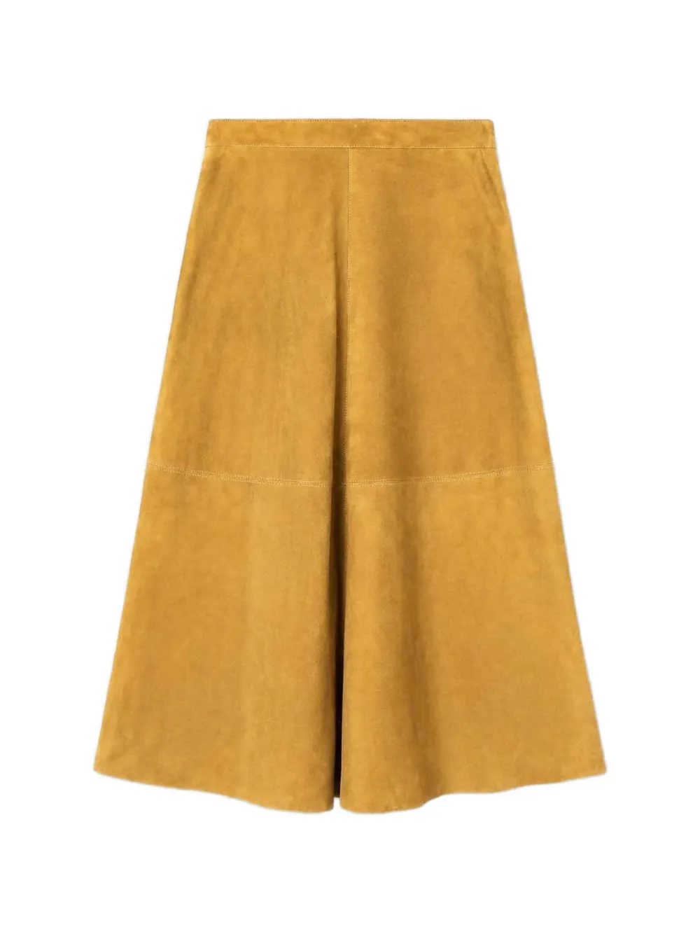RETORI suede-leather midi skirt Geel