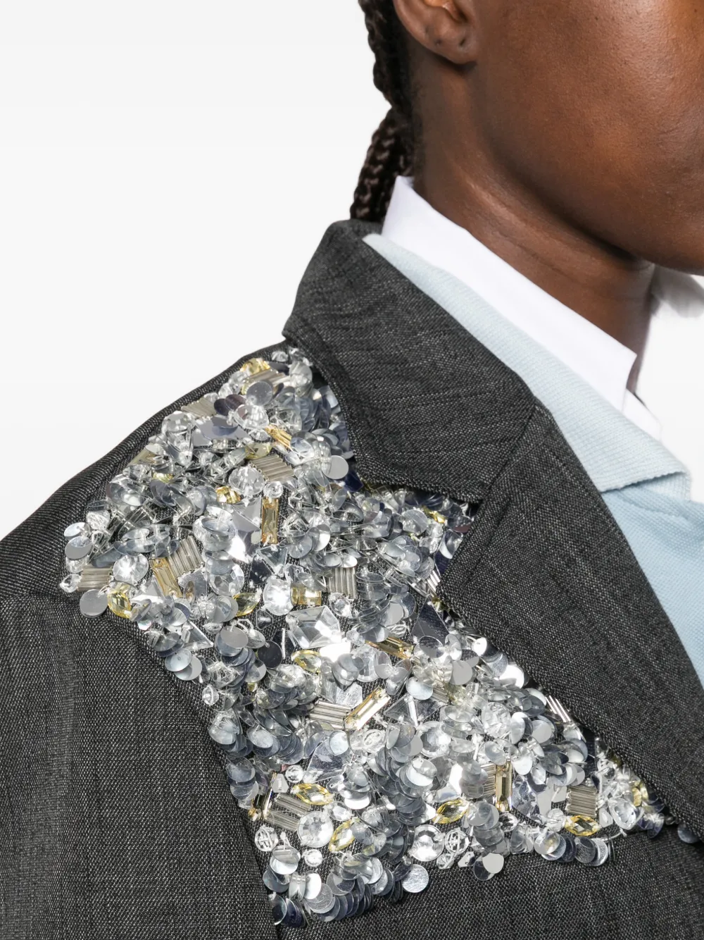 Plan C sequin-embellished jacket Grijs