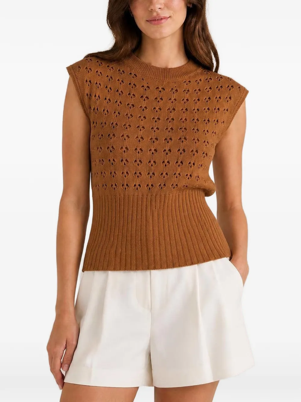 RETORI openwork-knit top Bruin