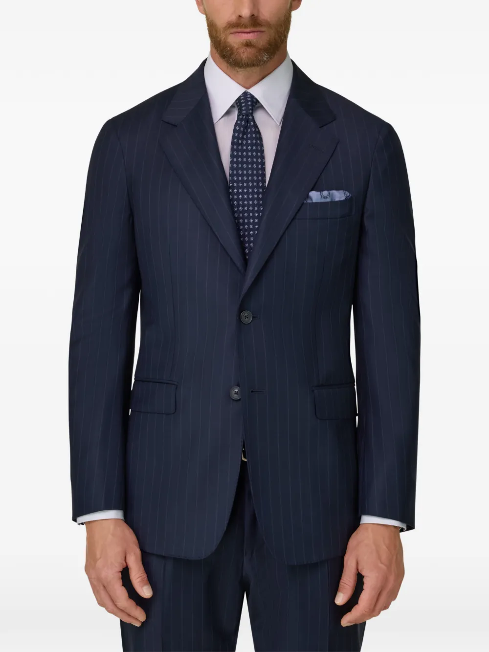 Boggi Milano suit pinstripe in S130 wool Blauw
