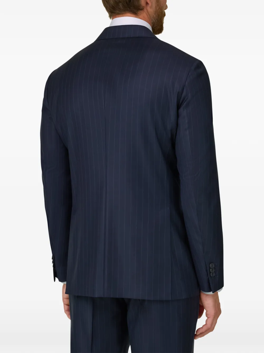 Boggi Milano suit pinstripe in S130 wool Blauw