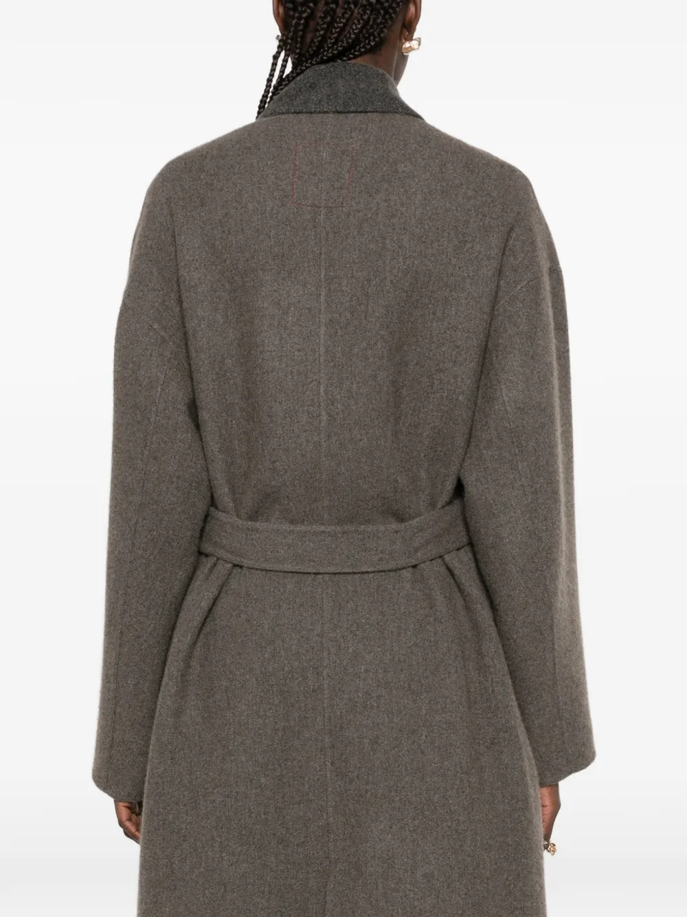 Uma Wang belted double-breasted coat Grijs