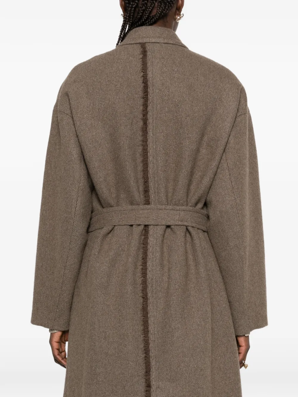 Uma Wang belted raw-edge coat Bruin