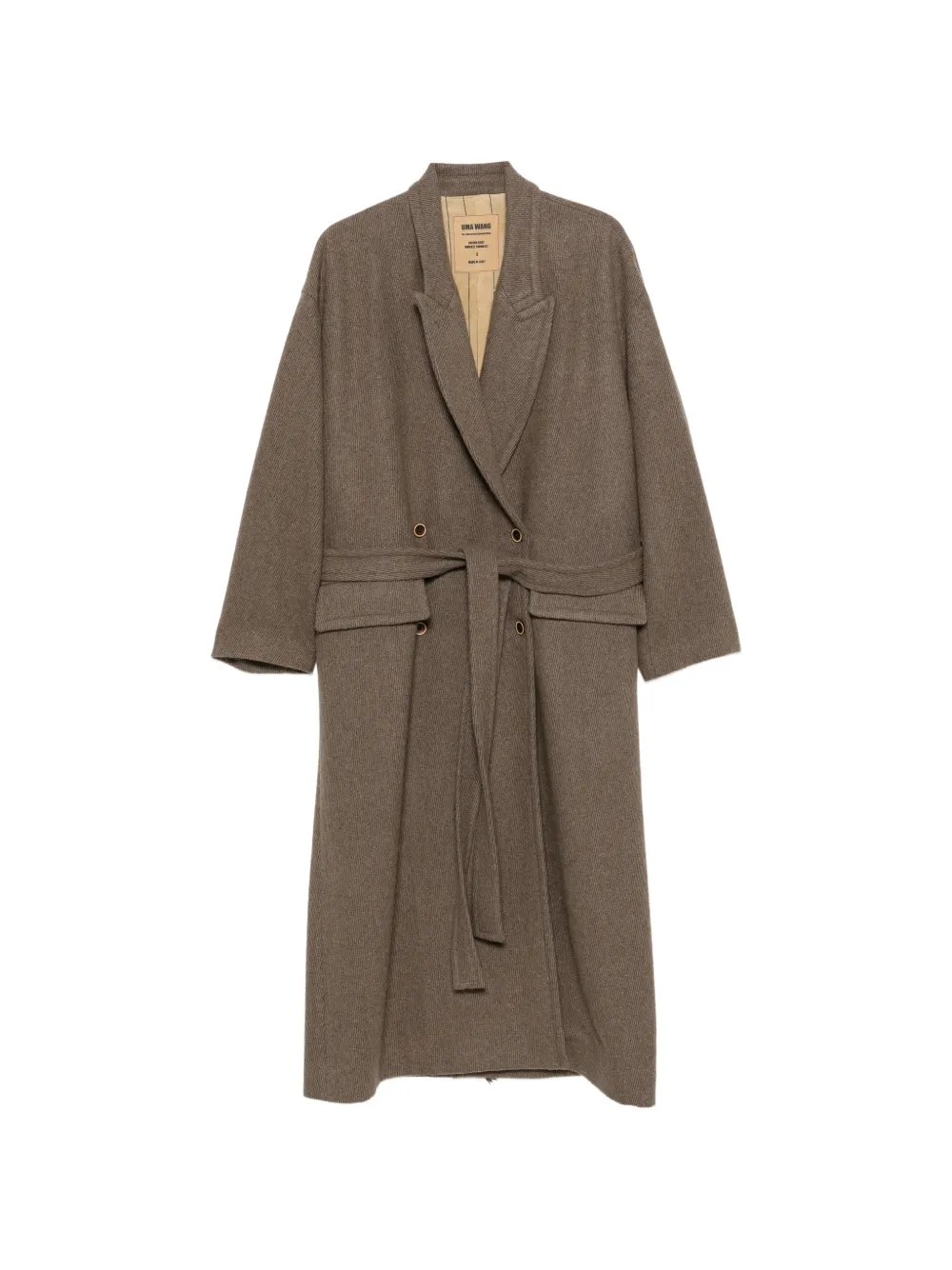 Uma Wang belted raw-edge coat - Braun