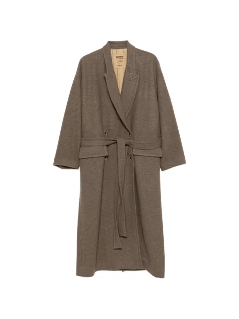 Uma Wang belted raw-edge coat
