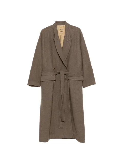 Uma Wang belted raw-edge coat