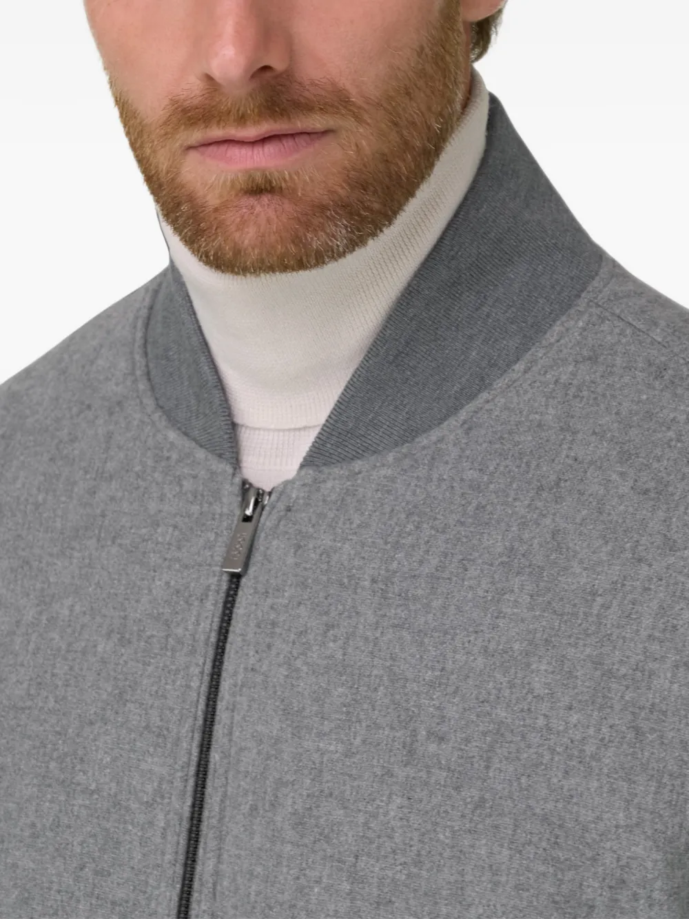 Boggi Milano bomber padded in wool cashmere Grijs