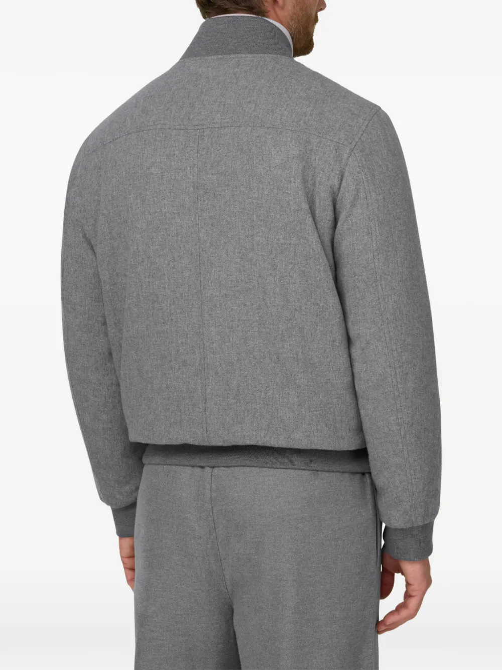Boggi Milano bomber padded in wool cashmere Grijs